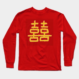 Double Happiness Chinese Writing Long Sleeve T-Shirt